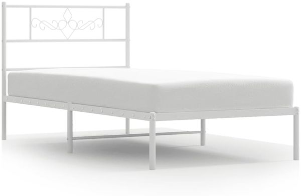 vidaXL Metallbett ohne Matratze mit Kopfteil Weiß 75x190 cm 355306 Bild 2