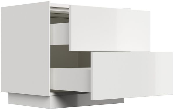 Design Nachttisch Kommode Concepto L 60cm, 2 Pushauszüge lackiert Weiß Hgl : Weiss hochglanz Bild 5