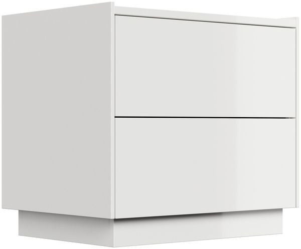 Design Nachttisch Kommode Concepto L 60cm, 2 Pushauszüge lackiert Weiß Hgl : Weiss hochglanz Bild 4