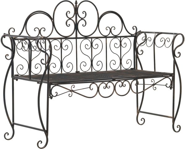 CLP 'Minna' Gartenbank, lackiertes Eisen, bronze, 94 x 46 x 128 cm