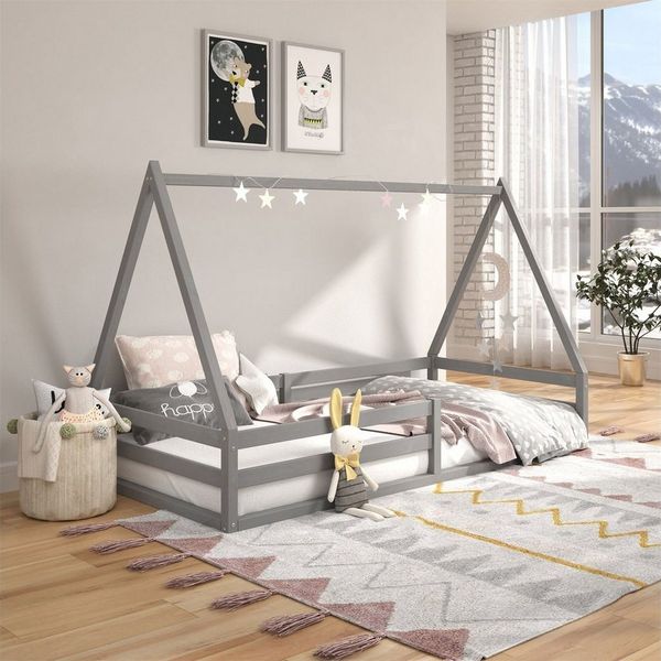 IDIMEX Kinderbett SILA, Hausbett Tipibett Kinderbett Bett Kiefer 90 x 200 Montessori