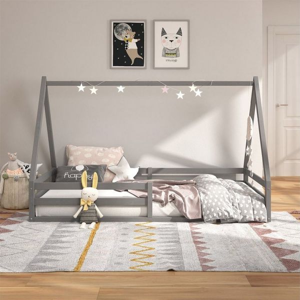 IDIMEX Kinderbett SILA, Hausbett Tipibett Kinderbett Bett Kiefer 90 x 200 Montessori