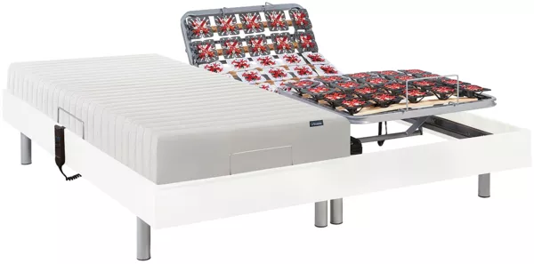 Vente-unique - ETHER Bett Holz, PlatteStoff Weiß - B 80 cm160 cm x H 14 cm35 cm x L 200 cm