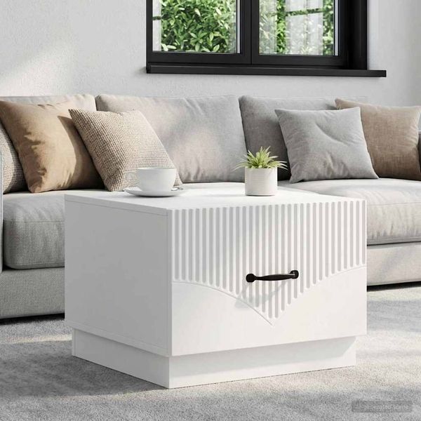 vidaXL Couchtisch mit Schubladen Weiß 49 x 50 x 37 cm Holzwerkstoff 895425