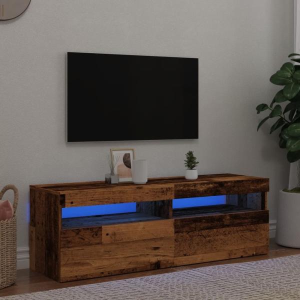 vidaXL TV-Schrank mit LED Altholz-Optik 120x35x40 cm Holzwerkstoff 856305