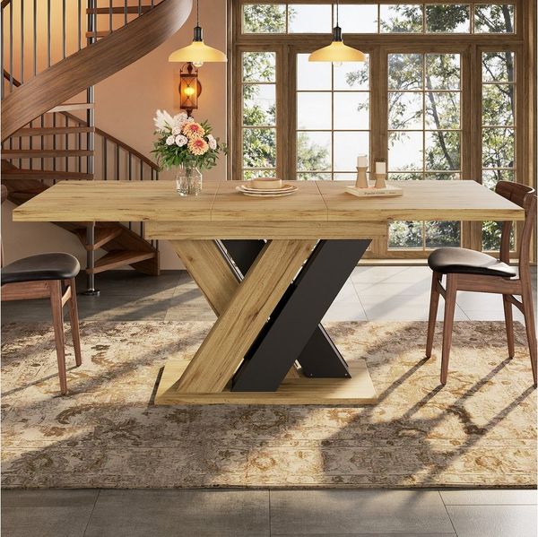 Flieks Esstisch ausziehbarer Küchentisch (Länge119-159 x 80 x 75 cm, 1-St, 1 Tisch), rechteckiger Tisch erweiterbar Schreibtisch Arbeitstisch Holzoptik