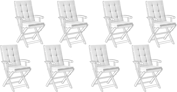 Outdoor Sitzkissen 8er Set MAUI PREMIUM Cremeweiß