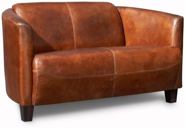 Clubsofa Rocket 2-Sitzer Leder "Vintage-Cigar"