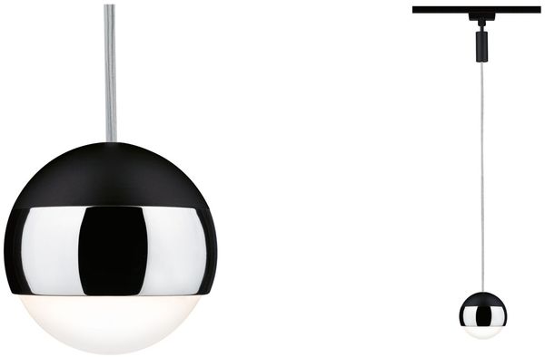 Paulmann URail LED Pendelleuchte II 400lm 6W 2700K dimmbar 230V Schwarz matt, Chrom