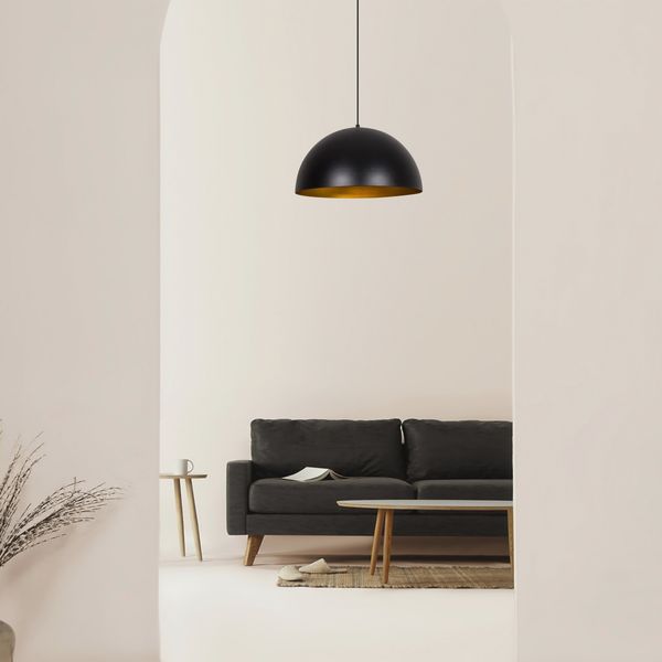 Kronleuchter, 'Sivani', 121 x 50 x 50, Schwarz, Gold