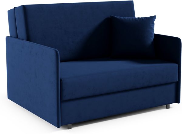 Zweiersessel ASTRA II, 2-Sitzer Schlafsofa, Jugendsofa mit Schlaffunktion, ausziehbare Couch, mit Bettkasten, inkl. Kissen, Kronos 09, 85 x 97 x 120 cm