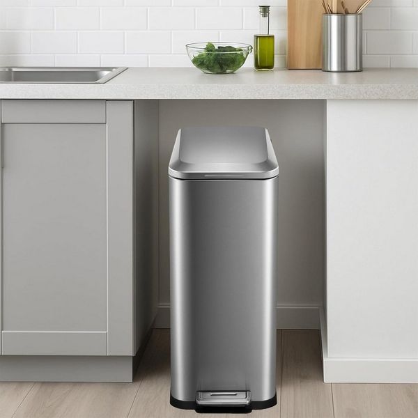 GarveeMore Mülleimer 50 L / 13 Gal Edelstahl-Küchen-Mülleimer mit Trittverriegelung