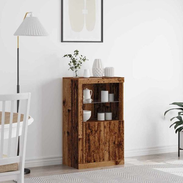vidaXL LED-Sideboard Altholz 60,5 x 37 x 100 cm Holzwerkstoff 863015