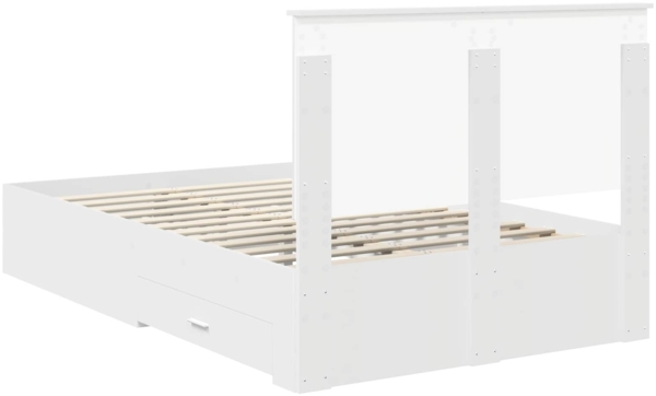 vidaXL Bettrahmen mit Kopfteil Weiß 120x190 cm Holzwerkstoff 3411332 Bild 9