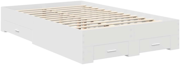 vidaXL Bettrahmen mit Kopfteil Weiß 120x190 cm Holzwerkstoff 3411332 Bild 5