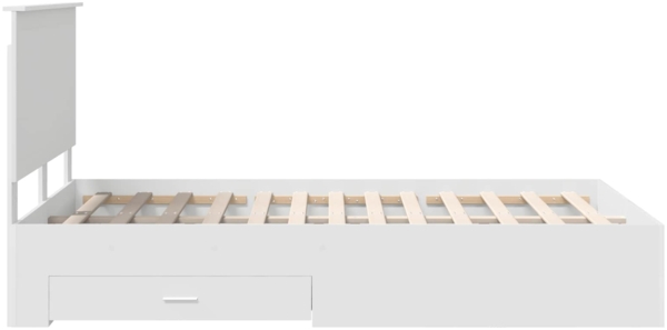 vidaXL Bettrahmen mit Kopfteil Weiß 120x190 cm Holzwerkstoff 3411332 Bild 8