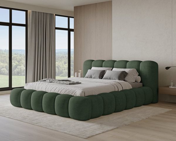 Chilly Möbel Polsterbett Stone Cord Stoff 200x200 cm mit Stauraum Poso 14