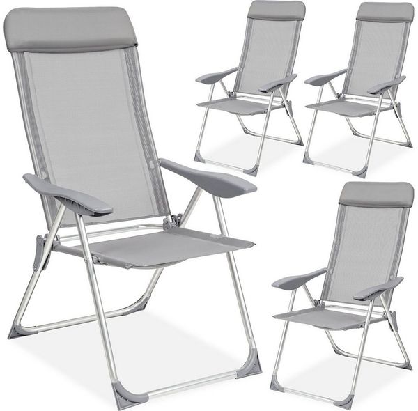 tectake Gartenstuhl 4er Set Gartenstuhl (4er Set, 4 St), klappbar