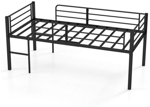 COSTWAY Kinderbett (1-tlg), Hochbett, Bettgestell, mit 2 Leitern, Sicherheitsgeländern Bild 3