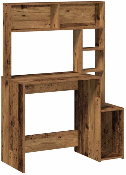 vidaXL Schreibtisch mit Regal Altholz-Optik 100x45x140cm Holzwerkstoff 860443