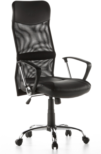 hjh OFFICE Home Office Chefsessel STRYKA Kunstleder/Netzstoff Schwarz Bild 3