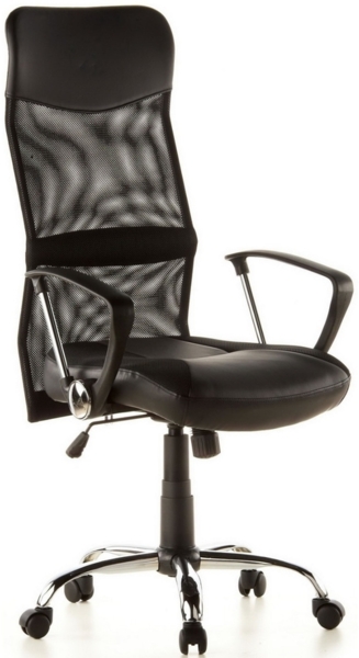 hjh OFFICE Home Office Chefsessel STRYKA Kunstleder/Netzstoff Schwarz Bild 12