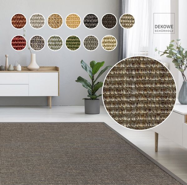 Dekowe Sisalteppich Mara S2 mit Bordüre, rechteckig, Höhe: 5 mm, Flachgewebe, Material: 100% Sisal, Wohnzimmer, Kundenliebling