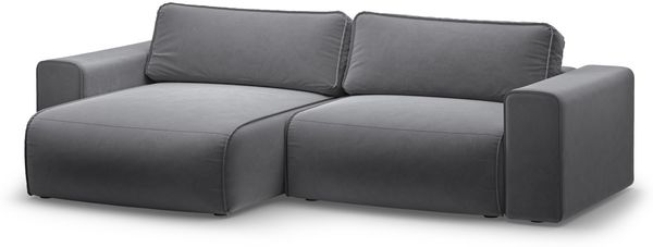 Micadoni Ecksofa Victor 3-Sitzer Links Samt Dunkelblau Bild 2