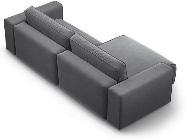 Micadoni Ecksofa Victor 3-Sitzer Links Samt Dunkelblau Bild 4
