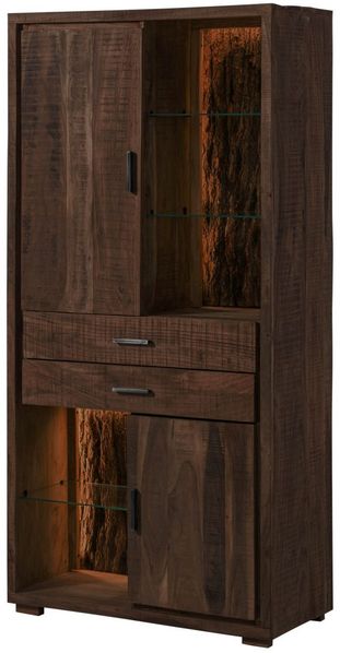 Schrank Akazie 88x40x180 dunkelbraun lackiert BARK #203