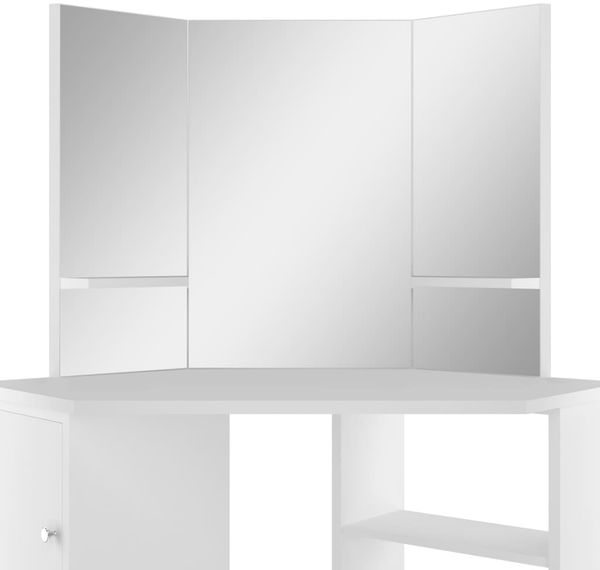 vidaXL Eck-Schminktisch Weiß 288451 Bild 7