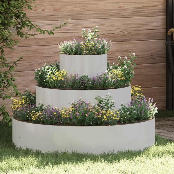 vidaXL Garten-Pflanzgefäß Silber 90 x 90 x 20 cm Edelstahl 873652
