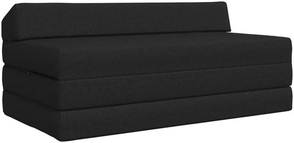 vidaXL Klappsofa Bett Schwarz 120 x 60 x 49 cm Stoff 900036