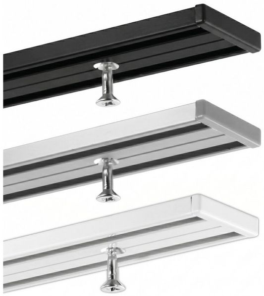 Gardineum Gardinenschiene Vorhangschiene, 2-läufig, vorgebohrt, Längen von 60 cm bis 400 cm mgl, 2-läufig