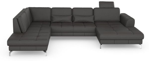 sit&more Wohnlandschaft Bendigo U-Form, inklusive Sitztiefenverstellung, Bodenfreiheit 12 cm, in 2 Fußfarben