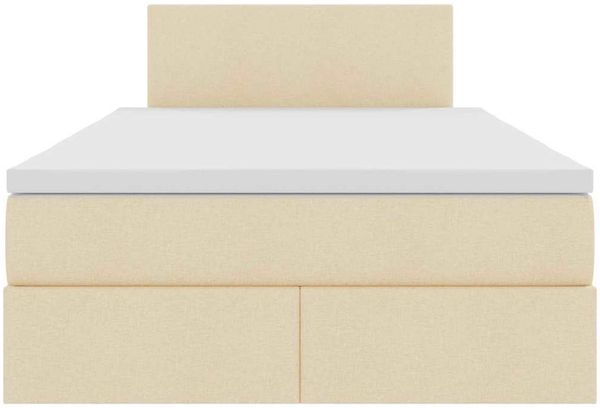 vidaXL Bett mit Stauraum und LED mit Matratze Creme 120 x 190 cm Stoff 3371071 Bild 8