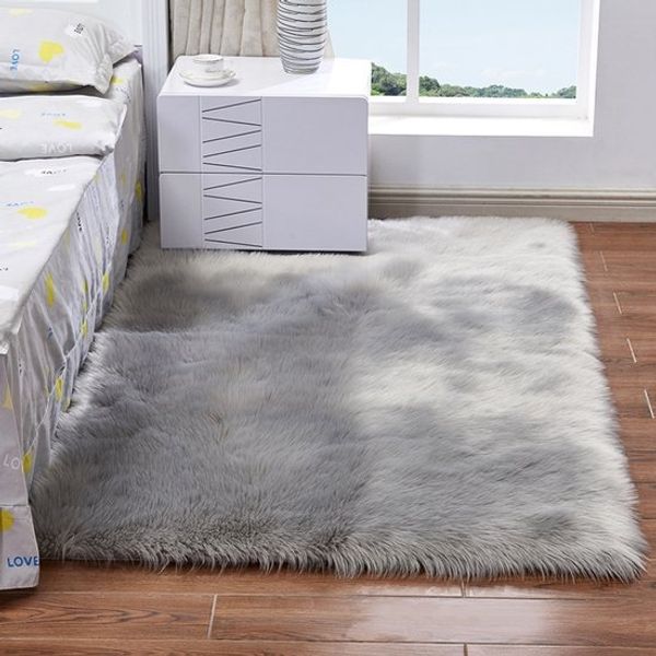 Teppich, Polyester, Grau