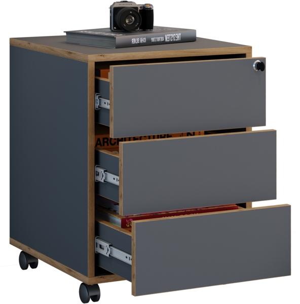 VCM Rollcontainer Salia 920747 Anthrazit H. 50 x B. 42 x T. 45 cm