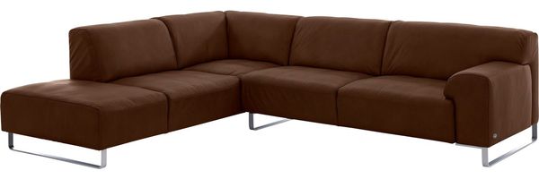 W.SCHILLIG Ecksofa ALESSIO Breite 271cm, bequem, elegant, L-Form, hochwertiger Metallbügelfüß, Long-Life-Leder