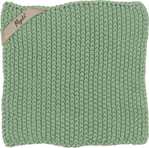 Ib Laursen - 2 Stück Topflappen Mynte Strick Baumwolle Wasabi Grün 6350-42