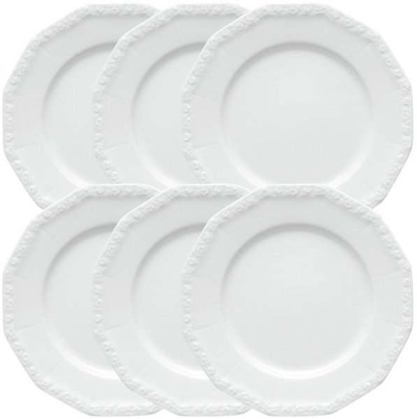 Rosenthal Teller-Set Maria Weiss Frühstücksteller 19 cm Set6, Porzellan
