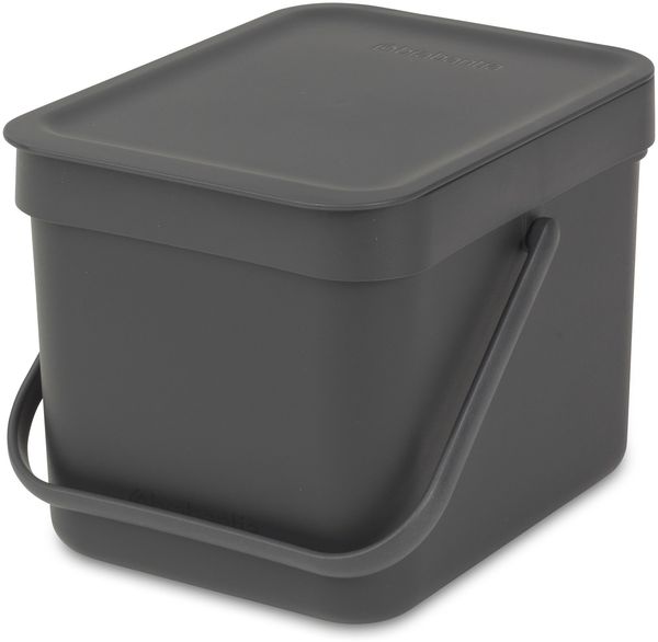 Brabantia 'Sort & Go' Abfallbehälter, Kunststoff, Grey, 6 Liter