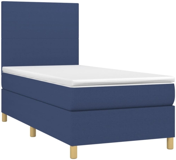 vidaXL Boxspringbett mit Matratze Blau 80x200 cm Stoff 3142135 Bild 2