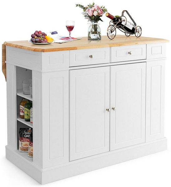 COSTWAY Küchenbuffet klappbare Arbeitsplatte,120cm breite,schwarz