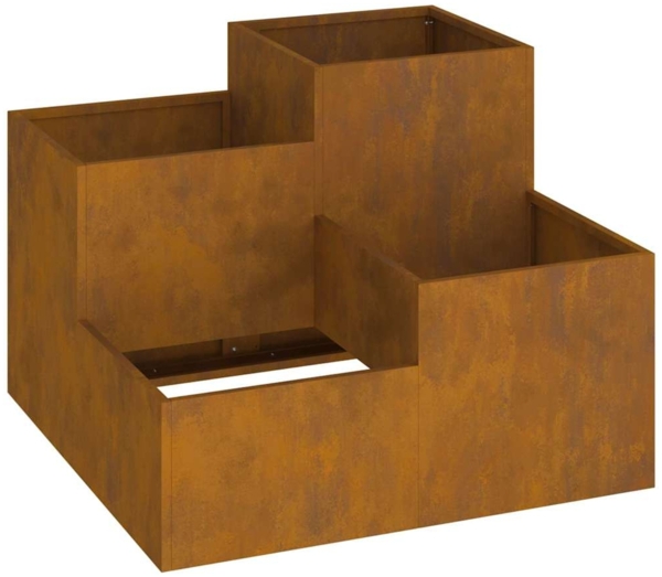 vidaXL Gartenblumentopf Rostig 80 x 80 x 60 cm 865861