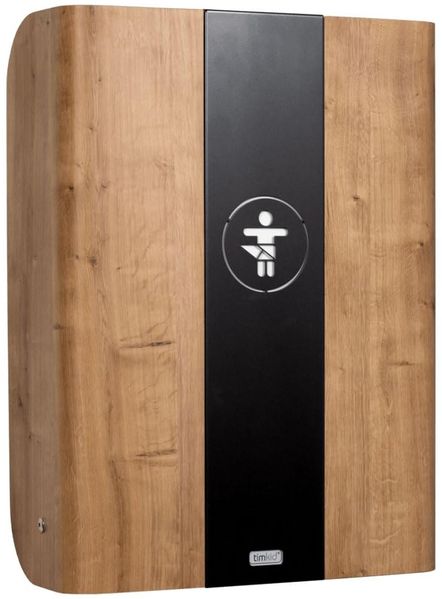 KEMMLIT Wickeltisch Toledo Eiche/klappbar platzsparend, Wandwickeltisch inkl. grauer Wickelunterlage, Wandwickelregal für öffentl. & priv. Bereich, TÜV, Wickelstation aus Formholz (Eiche Anthrazit)