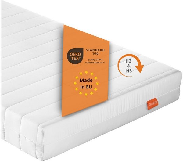 Kaltschaummatratze mit 7-Zonen und zwei unterschiedlich festen Liegeseiten, sleepling, beidseitig nutzbar (H2/H3), orthopädisch optimiert & atmungsaktiv