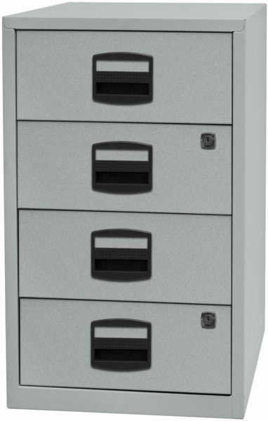 Beistellschrank PFA, 4 Universalschubladen, Farbe silber Bild 2