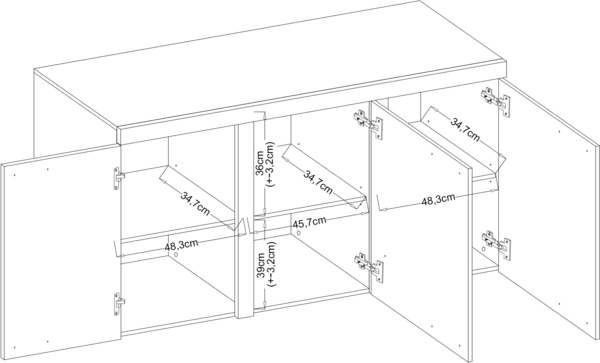 AX LIVING Sideboard Wohnzimmer Spacoro 3D – Modern in Eiche Lefkas Bild 5