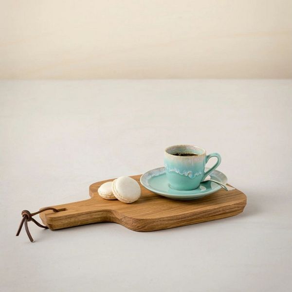 Costa Nova Espressotasse Taormina Aqua Espressotasse mit Henkel und Untertasse, Casafina, 1-tlg, Keramik